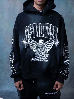NWT Retrovert Studded Graphic Hoodie
